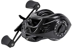 REACHMALL Carrete de pesca Baitcasting, relación de transmisión 7.2:1, carrete de pesca ultraligero para carpas, para 12 libras