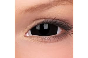 sclera lentilles mini black, coloré, mois lentilles, noir, 17mm, 1 pièce, sans correction