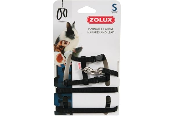 Zolux Casual Kit Harnais pour Petit Mammifère Noir Taille S
