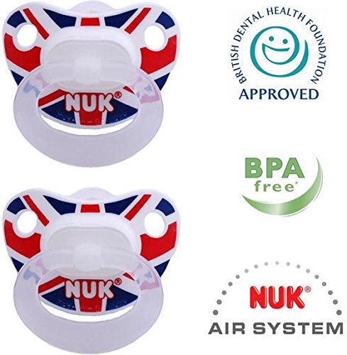 NUK Classic Limited Edition Union Jack Silicone Soothers (Size 1)