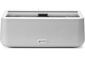 HENDI Scaldavivande, UNIQ, Buffet server, chafing dish, elettrico, sistema di bagnomaria, 12,5L, 220V, 700W, 607x402x(H)245mm, vetro temperato, acciaio inox, Alu, PP, bianco