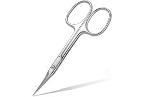 FVION Forbici per Cuticole in Acciaio, Taglia Cuticole Professionale Extra Affilate con Taglio Curvo e Sottili, Forbici Cuticole per le Cuticole di Manicure e Piedi per Unghie