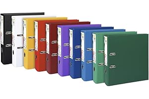 Exacompta - réf. 53374E - Carton de 10 classeurs à levier A4 MAXI Prem'Touch -Dos de 80 mm - Mécanique 80 mm-Dimensions extérieures : 32 x 30 x 8 cm - Format à classer A4 Maxi - 10 couleurs assorties