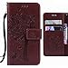 Price comparison product image For LG X Power / K220DS / K220 Case, Ougger Tree Cat Printing Wallet Cover Card Slot Premium PU Leather Flip Case Magnetic Bumper Pouch Holster Stand-View Function (Brown)
