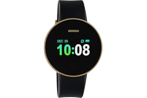 Oozoo Montre connectée unisexe avec bracelet en silicone 40 mm - Compteur de calories - Moniteur de fréquence cardiaque - Moniteur de pression artérielle - Moniteur d'oxygène sanguin - Moniteur de sommeil - UVM.