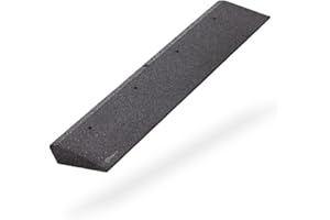 Bepco Rampa de acera, L x W x H: 100 x 25 x 6 cm, de goma (Negro) con arandelas integradas en la Rampa para la fijación