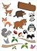 woodland animal nursery wall art sticker baby bedroom wall decor decals PEEL & STICK owl fox and jungle friends mural