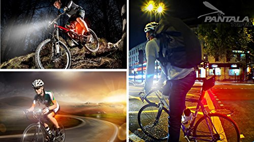 Fahrradbeleuchtung, per USB aufladbar – LED Fahrradlicht Set 400 LM XPG CREE Scheinwerfer vorn und hinten, 100 LM 30 COB LED Rückleuchte – Intelligente Sensoren – Einfache Installation – Wasserdicht - 7