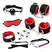 Produktbild AIMERKUP 7 Teile/Satz Plüsch Gebündelt Bindung Set Neuheit Spezielle Handschellen Fußkettchen Augenmaske Choker Nippel Clip Peitsche Anzug Sm Kit Zurrgurt Kostüm Flirten Spielzeug