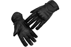 SNOWAS Black Leather Best Waterproof Thermal Thinsulate Warm Winter Motorcycle Motorbike Racing & Sport Gloves Easy Wrist Fastening