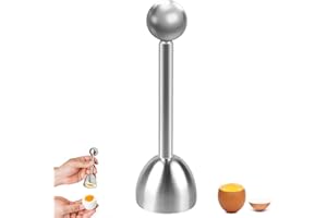 SSHUIKKAI Eierköpfer, Eierschalensollbruchstellenverursacher, Eieröffner aus Edelstahl für Gekochte und Rohe Eier, Silber