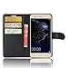 Produktbild SMTR Huawei P10 lite (5.2") Wallet Tasche Hülle - Ledertasche im Bookstyle in Schwarz - [Ultra Slim][Card Slot][Handyhülle] Flip Wallet Case Etui für Huawei P10 lite