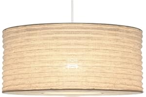 Pacific Lifestyle Cream Lampshades for Ceiling Lights | Foldable Hessian Lamp Shades Ceiling (35cm, White)