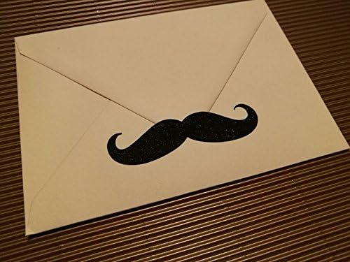 20 Glitter mustache stickers / funny and stylish glitter stickers for various usages / great envelope seals, invitation stickers, stickers for cups, sticker for laptop