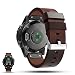 Produktbild Garmin Fenix 5 GPS Smartwatch Ersatzarmband - iFeeker Accessoire 22mm Breite Echtes flaches Leder Sport Uhr Bügel Armband Gurt Riemen für Garmin Fenix 5 GPS Multisport Smartwatch