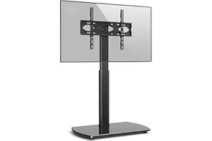 RFIVER Soporte TV Suelo Soporte Pie TV para Television de 26 32 42 43 49 50 55 60 65 Pulgadas con Giratorio y Altura Ajustable MAX VESA 400x400mm 35KG
