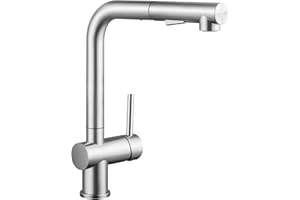 CECIPA Rubinetto Cucina con Doccetta Estraibile, Miscelatore Cucina con Doccia Estensibile, Rubinetti Lavello Alto Girevole 360°, Miscelatore Lavello Acciaio Inox