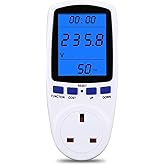 Power Meter Plug Energy Monitor Watt Backlight LCD Display Electricity Usage Consumption Analyzer Voltage Amps Wattage KWH Ou