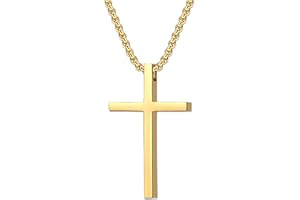 Mochity Collier Croix Chretienne Homme, Collier Homme Acier Inoxydable, Pendentif Croix, Collier Croix Homme, Pendentif Homme, Collier Argent Homme, Chaine Acier Inoxydable Homme