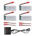 Produktbild Creation 4Pcs 3.7V 900mah Li Batterie für 8807 8807 W Faltbare RC Quadcopter Drone + 1 bis 4 Aufladeeinheit + Aufladenkabel