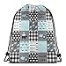 Produktbild vintage cap Farm Life - Farm Patchwork - Blue and Grey Linen_5536 3D Print Drawstring Backpack Rucksack Shoulder Bags Gym Bag for Adult 16.9"x14"
