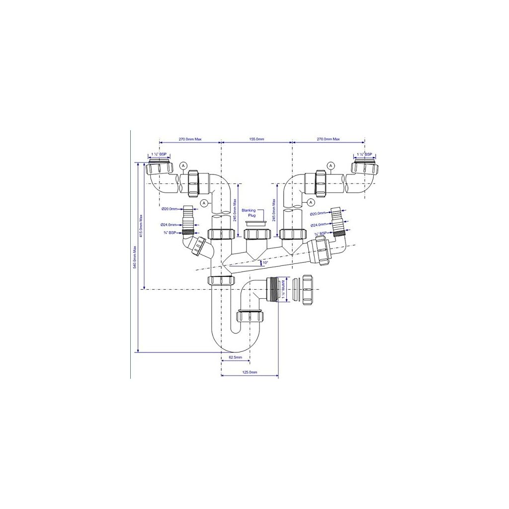 McAlpine SSK2 Double Bowl Space Saver Kit, White Search Plumbing