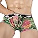 Produktbild URSING Herren Sexy Boxershorts Rose Gedruckt Shorts Unterhosen Transparente Boxer Briefs Weiche Unterwäsche Männer Kurze Hose Underwear (XL, Grün)