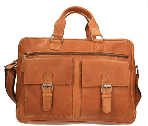Chicca Borse Luxury Travel Bag Briefcase Unisex Shoulder Bag with Handle in Genuine Leather - 40x30x10 Cm