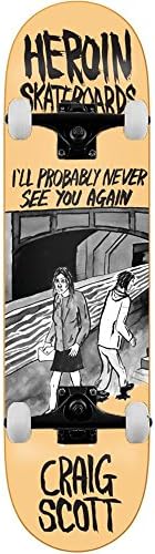 Heroin Skateboards Craig Questions Wordsmith Complete Skateboard 8.44"