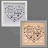 Beleuchteter Bilderrahmen mit Hochzeitsdaten