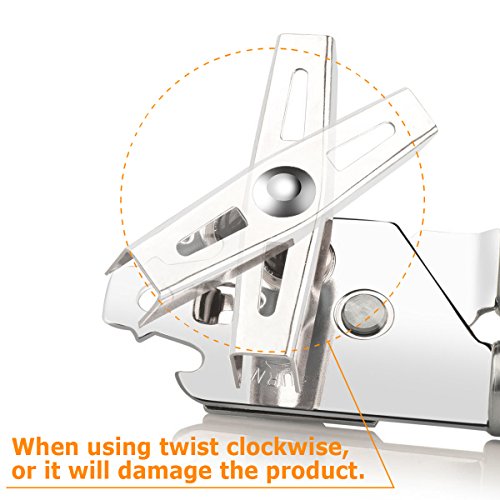 Deckelöffner, Ubegood Rostfreier Edelstahl Konservenöffner/ Multifunktions Dosenöffner Deckelöffner Büchsenöffner (Silber) - 4