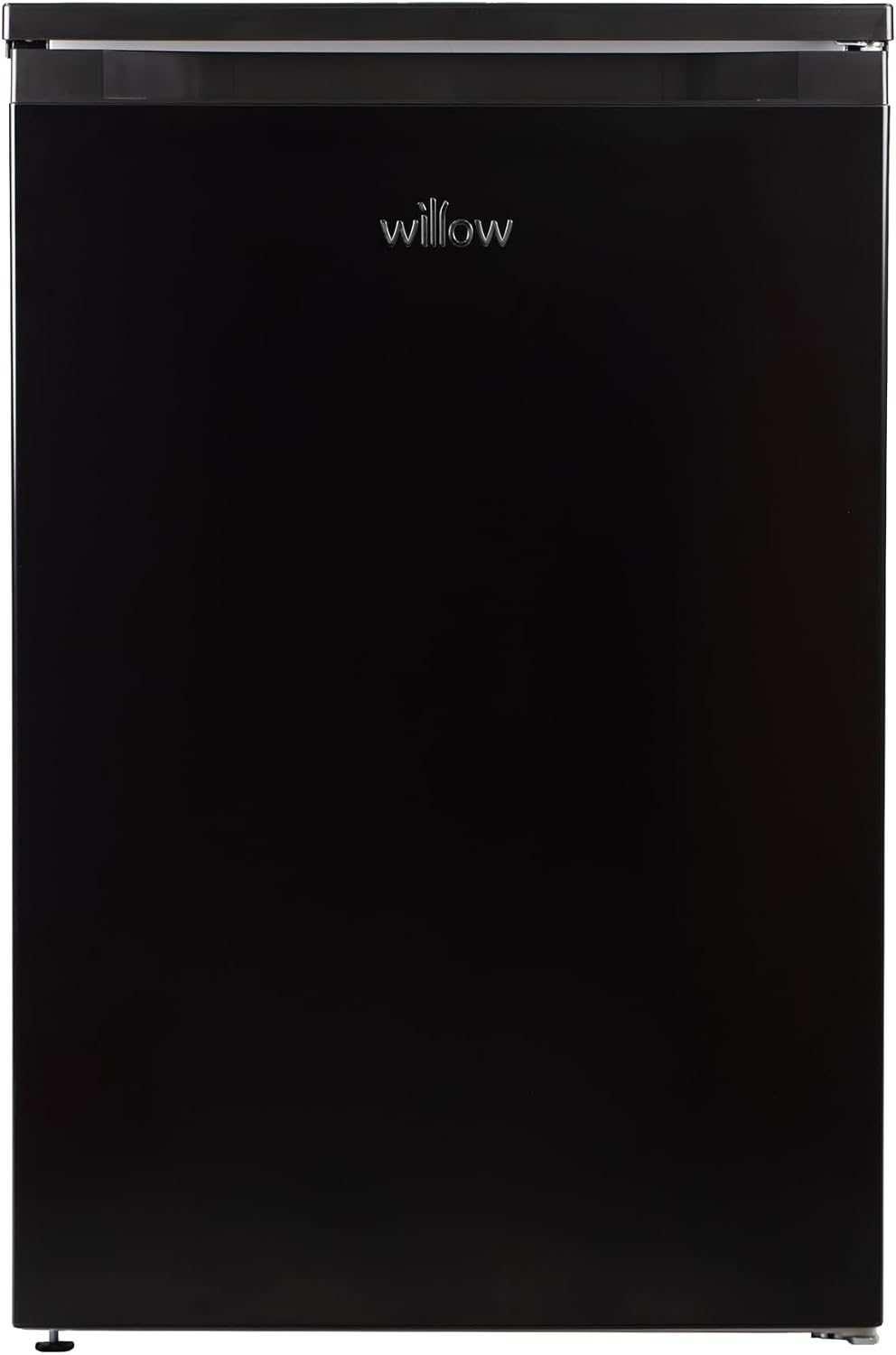 Willow WUCFZ55B 85L Small Freezer with Recessed Handle, Reversible Door, Undercounter Freezer, Adjustable Thermostat, 4* Rating - Black