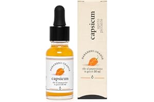 Olio Piccante Peperoncino Capsicum | Olio Al Peperoncino Piccante 20 Ml | Olio Al Peperoncino 100% Made In Italy | Olio Peperoncino Piccante A Gocce | Olio Peperoncino (Habanero Orange)