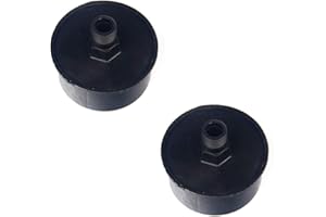 BAAQII 2 pezzi 15mm filettatura maschio compressore d'aria filtro di aspirazione silenziatore plastica nero