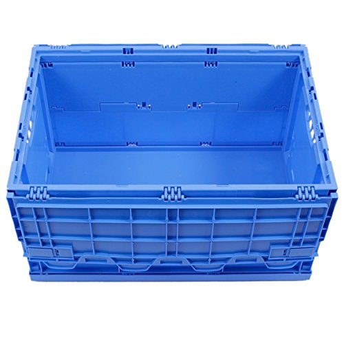 KLAPPBOX MIT DECKEL 61 Liter, stabile Faltbox Made in Germany, 60x40x33cm, Kunststoff Transportkiste, Plastikbox, Transportbox, max. 60kg - 6