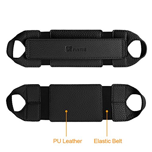 Universal Tablet Handschlaufen Halter, Fintie 360 Grad Drehung Kunstleder Griff mit elastischem Gürtel, sichere Tragbarkeit für alle 7-8 Zoll Tablets (Samsung ipad Lenovo Acer), Schwarz - 2