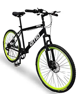 Omobikes Manali G7 26T MTB Bike,7 Speed Geared, for Men woman and adults, with Dual disc brakes And front Suspension , frame size 18 inch, steel frame, Multi color , for 13 year and above(90% Assembled)