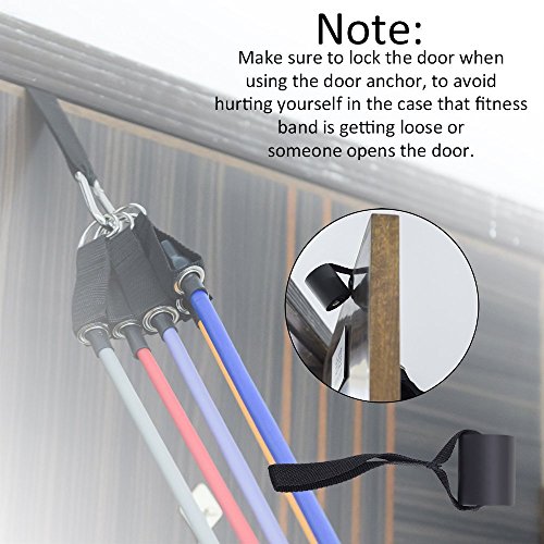Exercice Résistance Band Set-Home Gym Exercise Band Ceinture Formation Set-12 Pièces Set-8 Exercice Yoga Yoga Band Inclus - 5