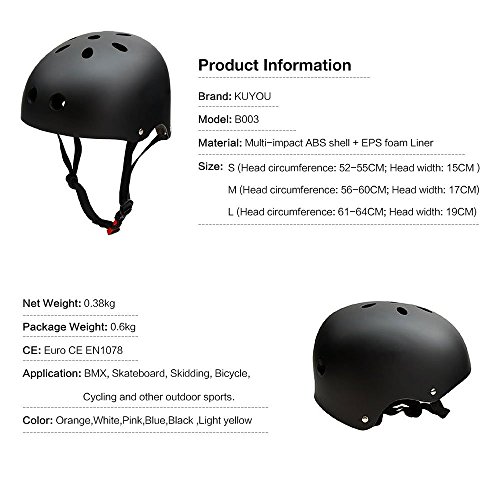 Kinder Skateboarder Helm Fahrradhelm Unisex Verstellbar Schutzhelm für Junge Mädchen Skate BMX Fahrrad Roller Sport - 6
