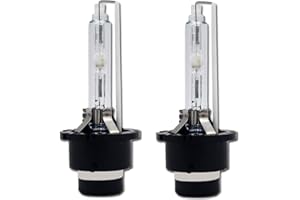 Eseastar D2S/D2R HID Xenon Headlamp Bulbs,35W Metal Stents Base Quality 6000K White,Pack of 2