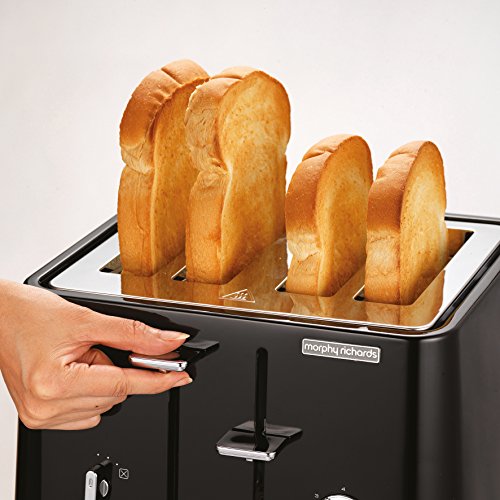 Morphy Richards 240002 Aspect Stainless Steel Four Slice Toaster - Black