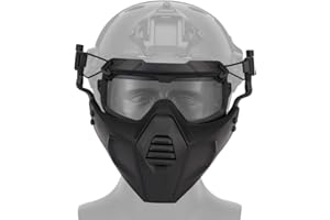 OAREA Fast Casque Lunettes de Protection Lunettes avec Masque Amovible Convient à la fête de l'airsoft Paintball Halloween