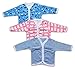 Baby Grow Full Sleeve Front Open Vest-Jhabla-Set Of 3 Tees For Boy/Girl(0-3M) RS.350.00