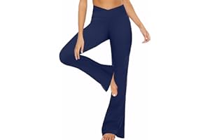 Neteson Pantalones Campana Mujer Cintura Alta Mallas Deportivas Push Up Pantalones de Yoga Pants Casual Mujer Elasticos Acampanados Flared Leggins Deportivos Danza Fitness