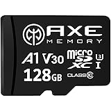 AXE MEMORY 128GB microSDXC Memory Card + SD Adapter with A1 App Performance, V30, UHS-I U3, 4K