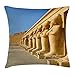 Produktbild HLKPE Pillar Decor Throw Pillow Cushion Cover, The Facade of Hatshephut Temple Decorated with The Osirian Statues Print, Decorative Square Accent Pillow Case, 18 X 18 inches, Earth Yellow