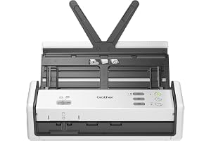 Brother ADS-1350W 30PPM/60IPM Portable Document Scanner, 20 Sheets, White