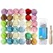 Produktbild Gosear 36 Stk Random Farbe Fiber Wolle Roving Garn + 7 Pcs Filzen Nadeln mit Hölzerne Behandeln Festgelegt Wolle Filzen Tool für Nadel Filzen DIY Handwerk