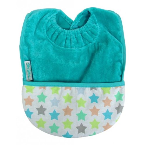 Silly Billyz - Lätzchen mit Tasche - Junior - Baumwolle - Aqua mit Sternen