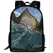 Produktbild Spinosaurus Dinosaurier Schwimmen Erwachsener Reiserucksack Schule Casual Daypack Oxford Outdoor Laptop Tasche College Computer Umhängetaschen